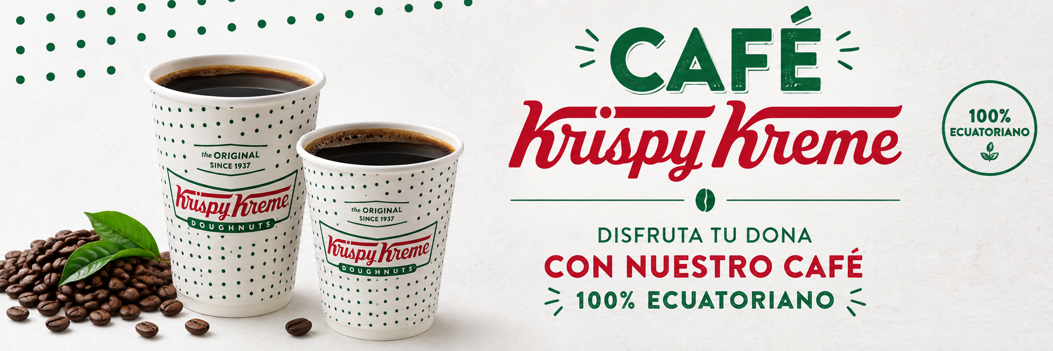 Café Krispy Kreme 100% ecuatoriano servido en tienda