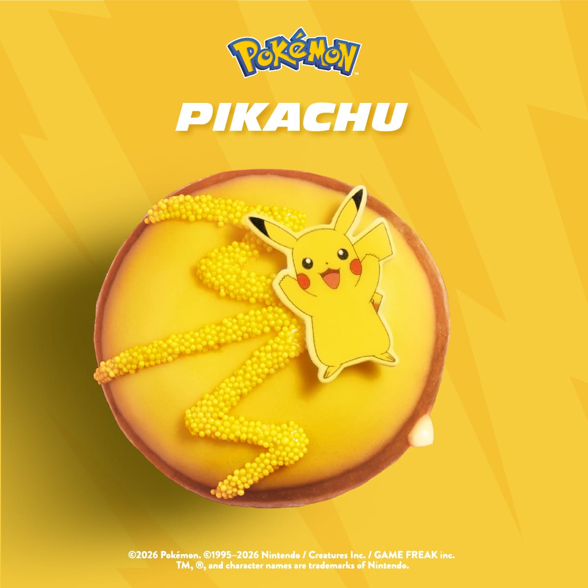 Dona Pikachu de Krispy Kreme Ecuador, rellena de manjar ecuatoriano con glaseado amarillo