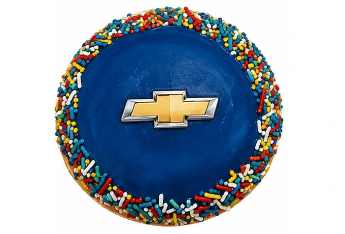 Dona Original Chevrolet con glaseado azul